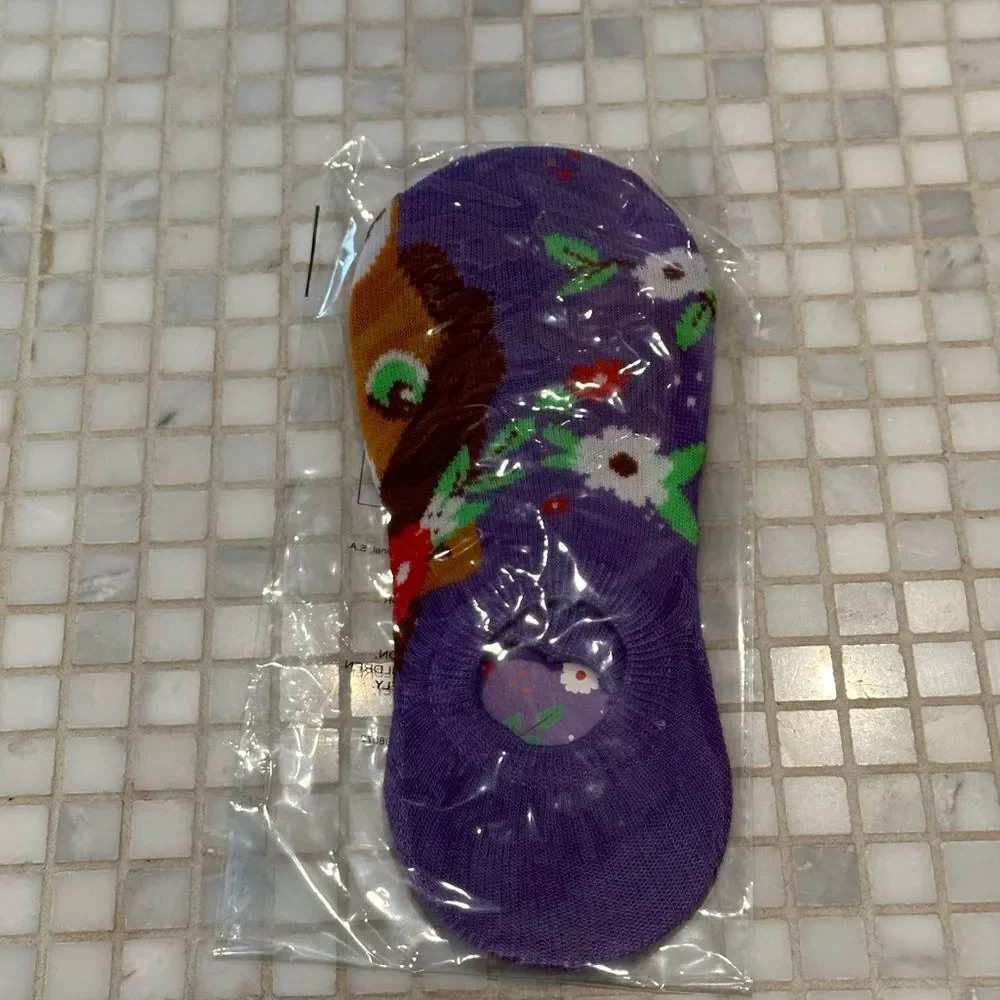 Girl Scouts Cookie Horse Purple Socks NWT